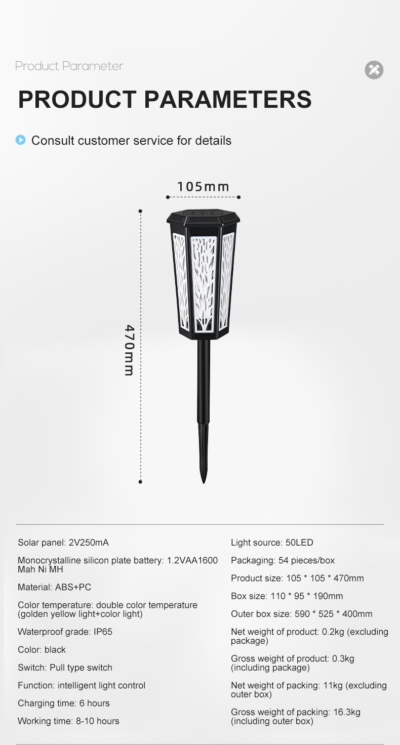 Auto On-Off Solar Powered Garden Decorative Lights IP65 for Walkway Illumination
