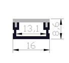 China 16*8.6mm Oblong Waterproof LED Profile 2m 3m For Bathroom Lighting wholesale