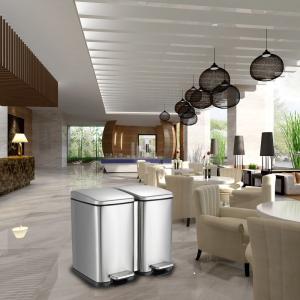 China Fingerprint Proof 20L Dual Compartment Trash Can wholesale