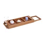 expandable bamboo bathtub caddy tray