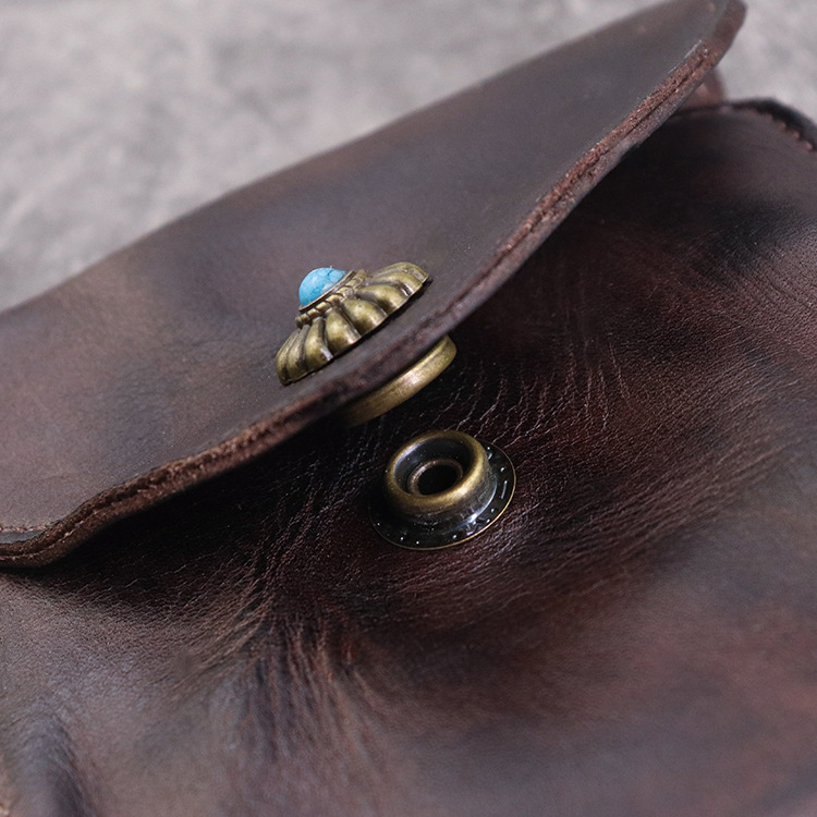 Three-Fold First-Layer Vegetable Tanned Leather Men's Wallet Japanese Style and Trendy