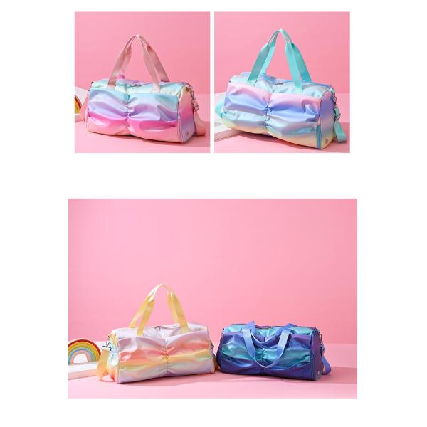 Gym Bag Sports Duffle Bag With Wet Pocket Weekender Overnight Bag With Waterproof Shoe Pouch And Air Hole For Girls Kids Women Travel Foldable Bag