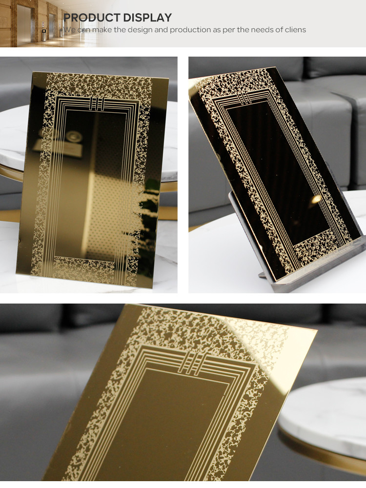 1500mm Golden Color Decorative Stainless Steel Sheet For Elevator Cabins