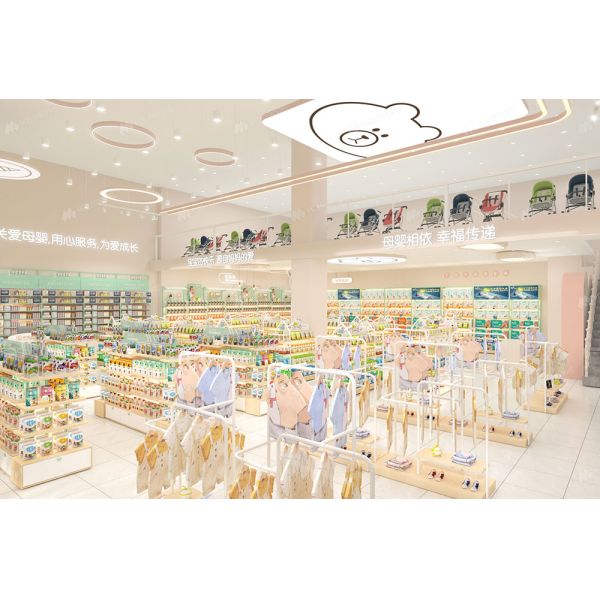 BBC004 Brand trendy store style baby clothing display baby shop garment display rack for Maternity Shop Interior Design