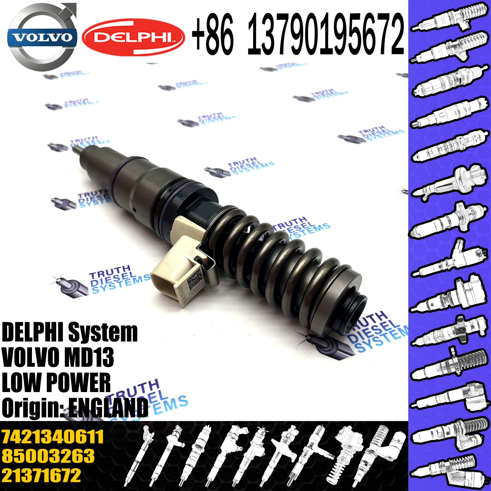 Diesel fuel injector BEBE4D24001 21340611 21371672 85003263 RVI 7421340611 for VOL MD13