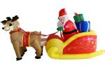 Outdoor Waterproof Nylon Santa And Reindeer Inflatable With Sled Christmas