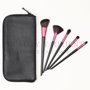 China Beauty Yaurient Wooden Handle Face Makeup Brush Set With PU Bag Antimicrobial wholesale