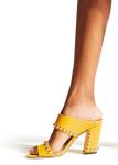 Lambskin ODM Women High Heeled Shoes With Metallic Dome Embellishments