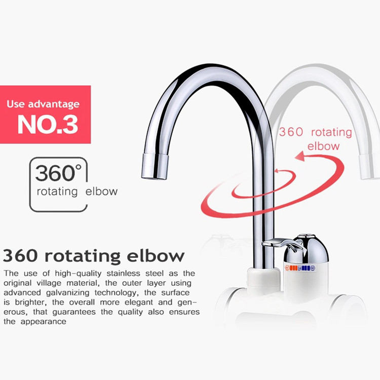 Deck Mounted Electric Hot Water Tap Instant 2-3L/Min 3KW For Kitchen