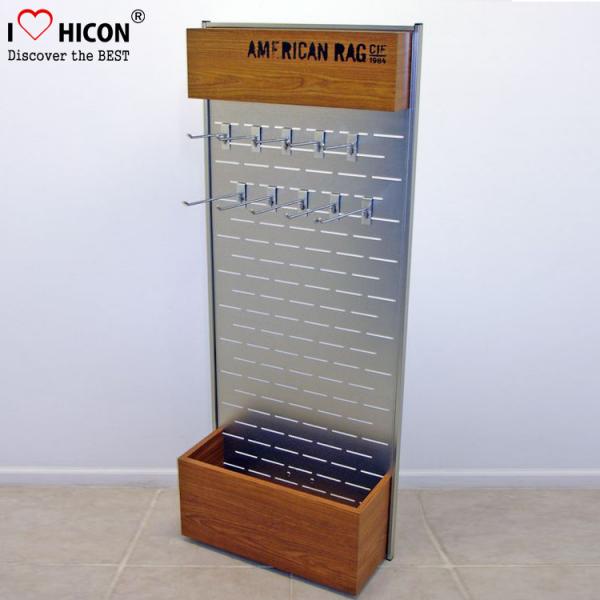 Quality Customized Free Standing Slatwall Display Stands With Storage In Wood Metal for sale
