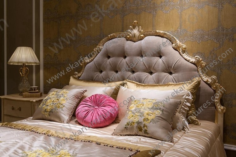 Neo Classical Bed Kingbed Solid wood Bed factory bedroom furniture high quality FFB-101N