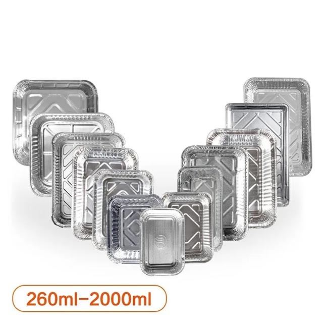 Eco - Friendly 200 + Sizes Of Aluminum Foil Lunch Box For Food Packaging
