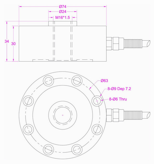 Compression Load Cell Sensor 300kg 500kg