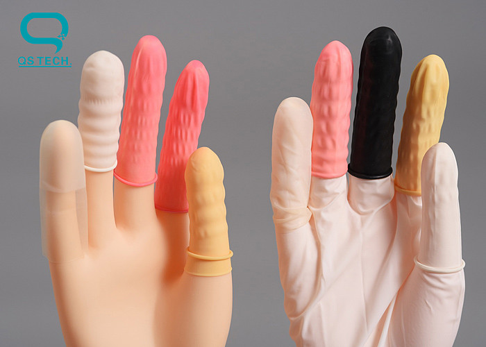 3 Color Flexible ESD Cleanroom Finger Cots For Avoiding The Skin Allergy