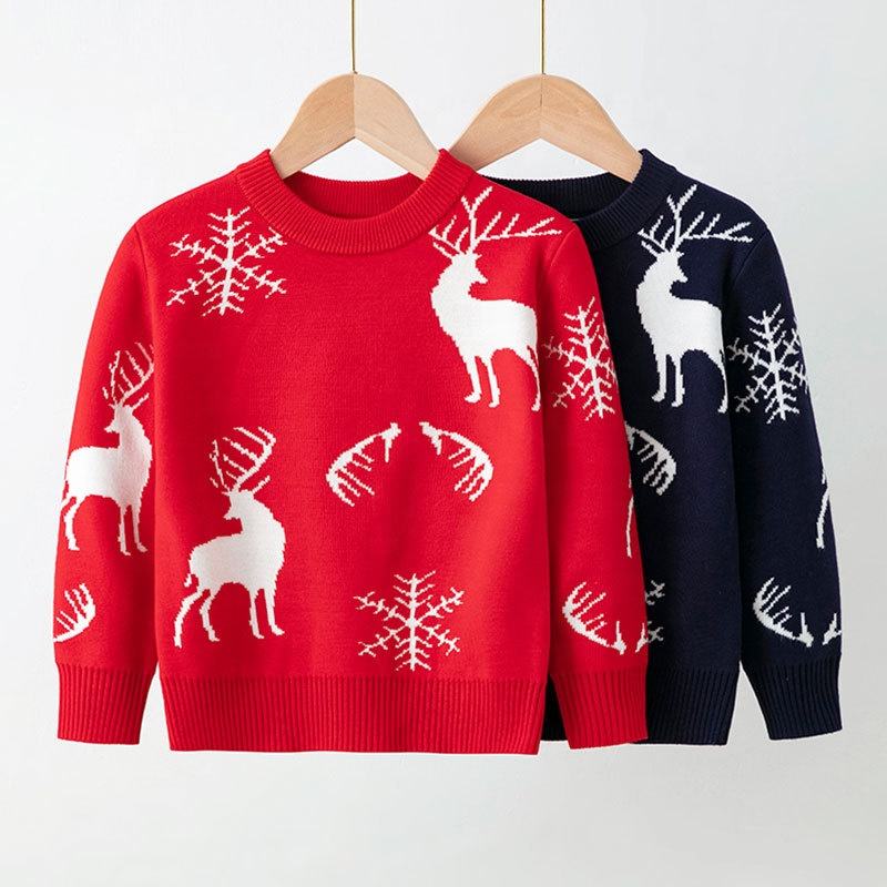 Children Sweater Winter Autumn Girls Boys Clothing Baby Knitwear Pullover Kids Print Warm Christmas Sweaters