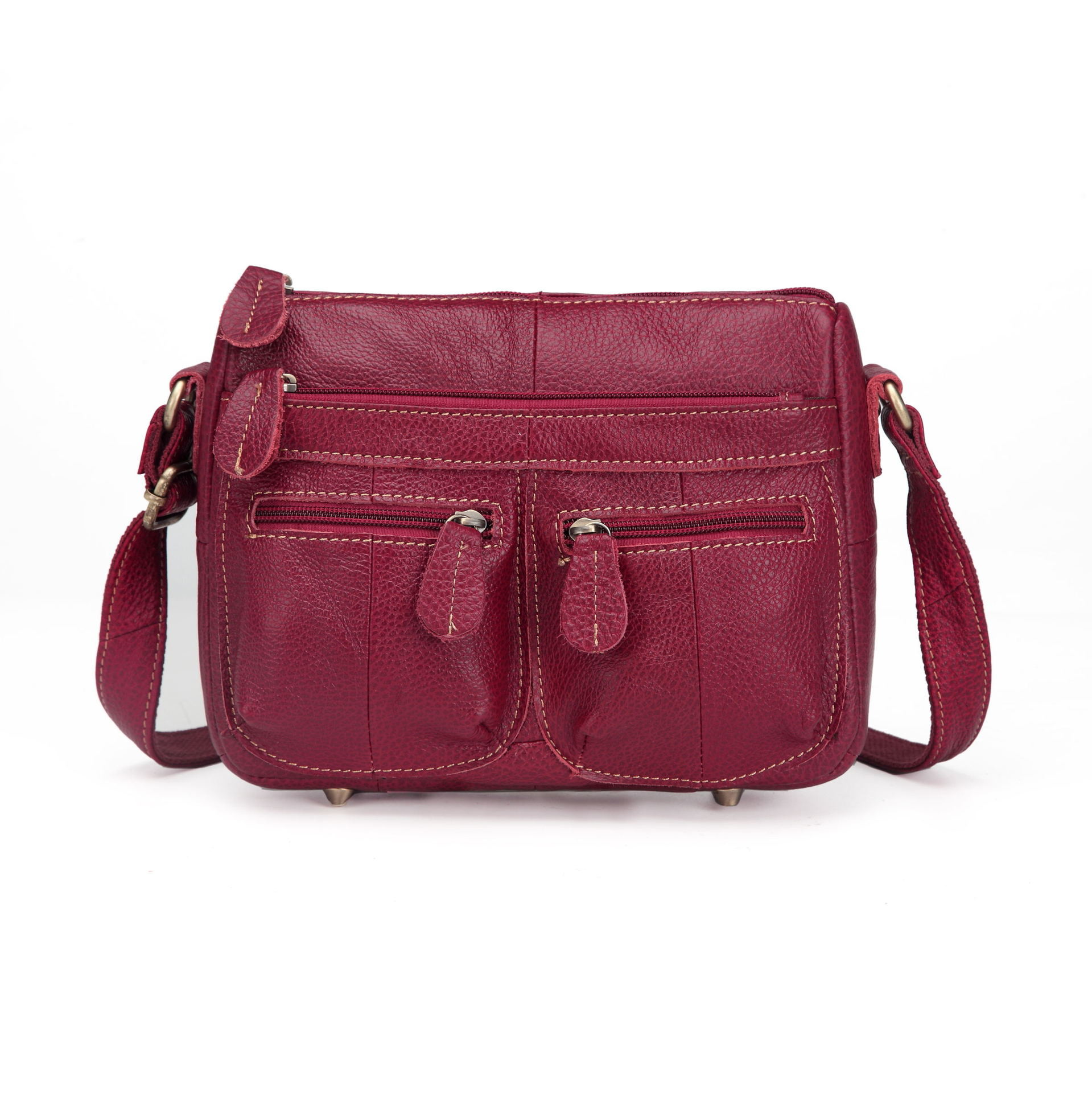 Dumpling Cow Leather Hobo Shoulder Bags Polyester Lining