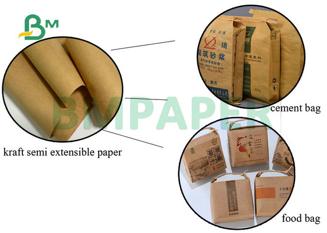 31 Inch 35 Inch 75gsm 85gsm Brown Kraft Semi Extensible Paper For Cements Bags 