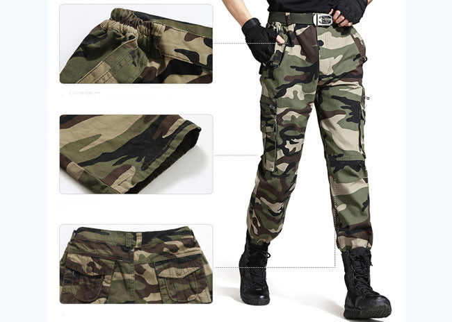 Military Camouflage Pants For Field Training , Camo Cargo Pants For Men