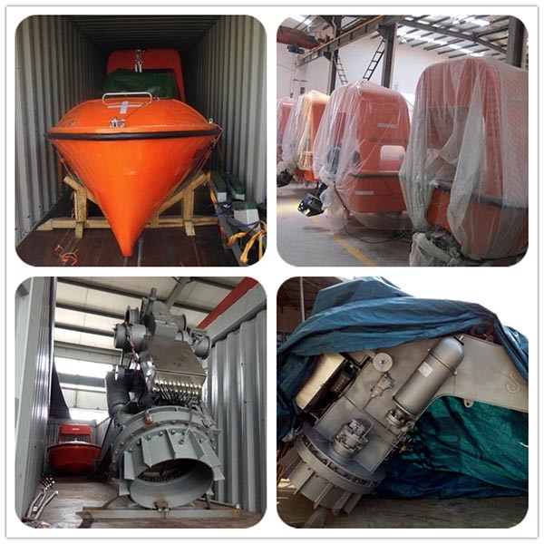 IACS Approved SOLAS 4.0m 6 Persons FRP Rescue Boat With Single Arm Launching Davit