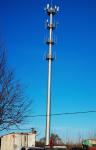 Plug In Communication Antenna Single Tube Monopole Tower Hot Dip Galvanized