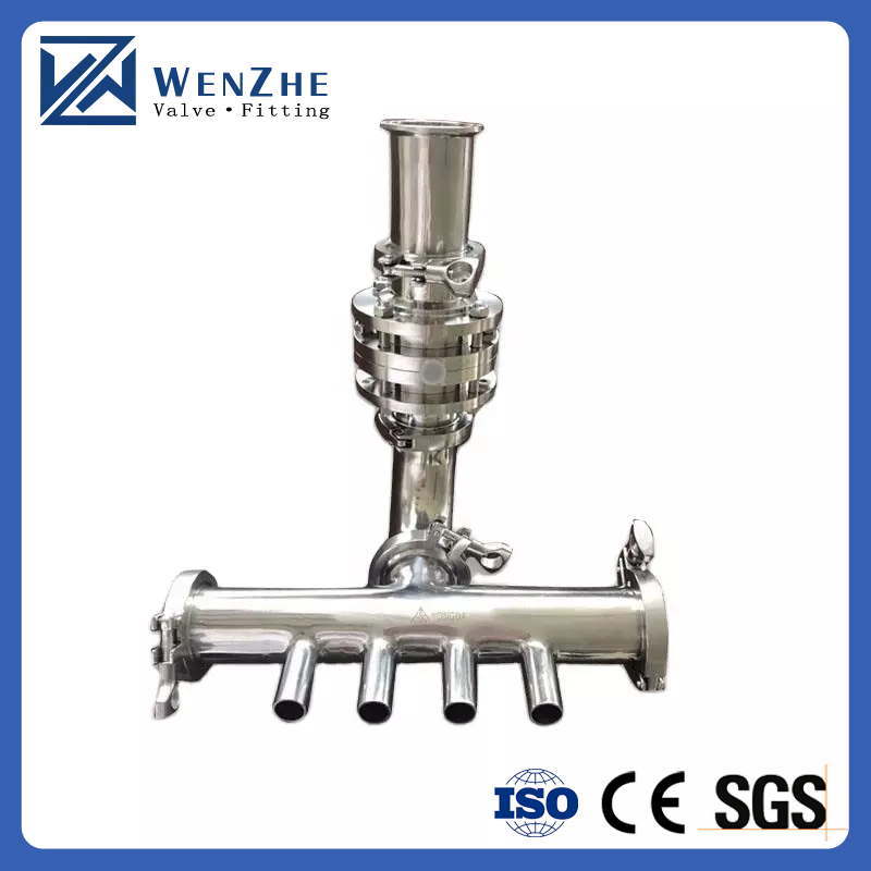 Customized Sanitary Stainless Steel Flow Control Valve Diverter with Ra 0.8um Surface