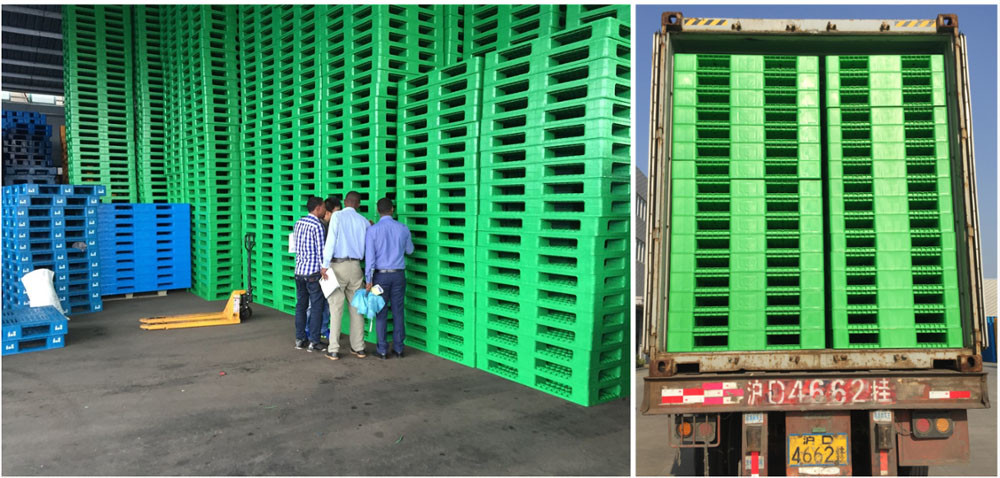 Single Faced Steel Reinforced Rackable Plastic Pallets 1300*1100*160mm