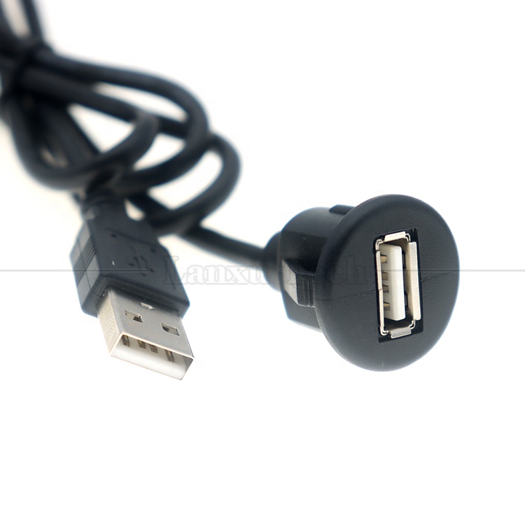 CUSTOM 1M Car Dashboard Flush USB A Male to USB A Female Panel Mount Cable
