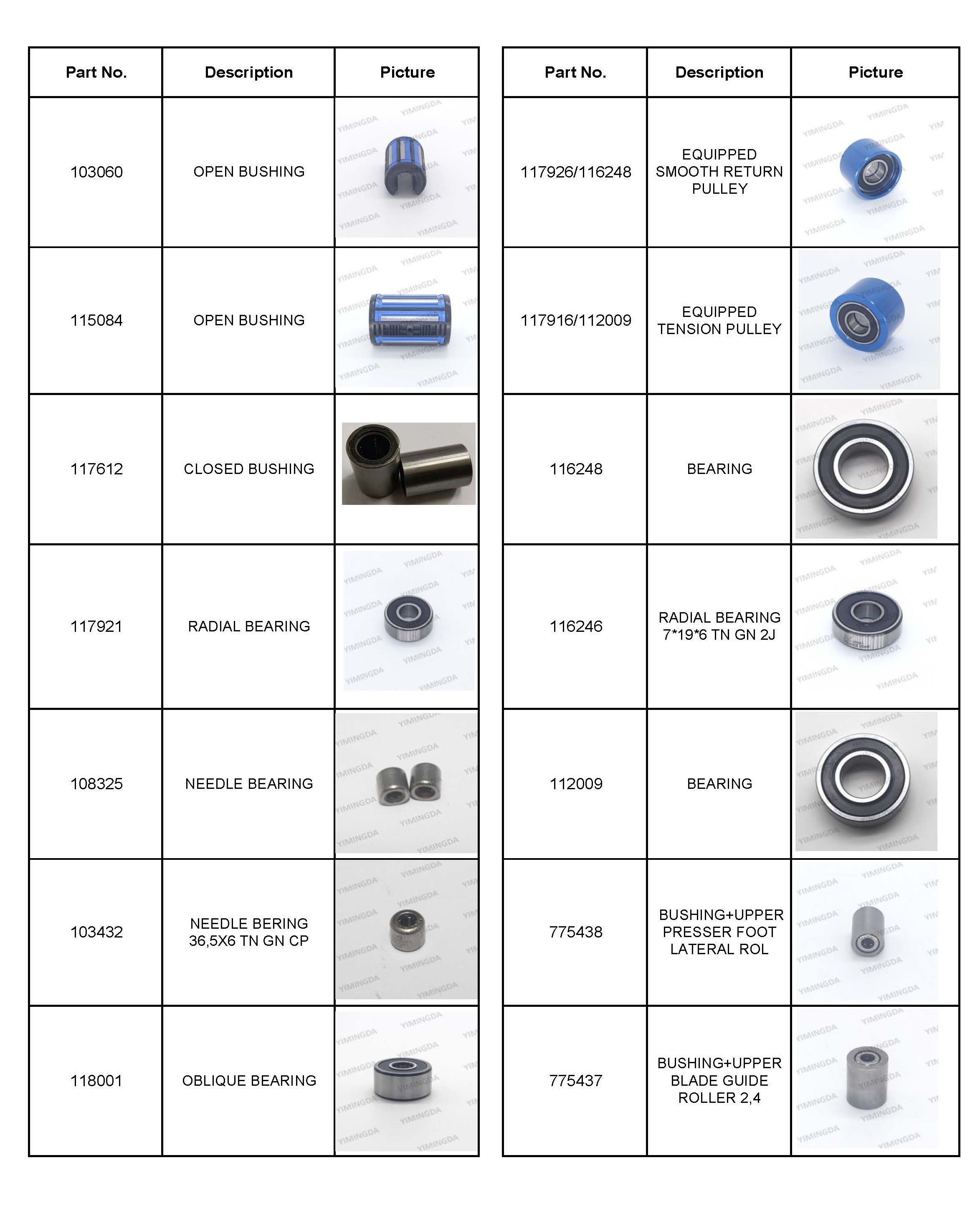 Bearing Part No. 104170 Auto Cutter Spare Parts For Machine Q50/IH5/IX6/Q80/IH8/IX9