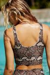Solid color Scoop Neck Sport Top With High Waist Bikini