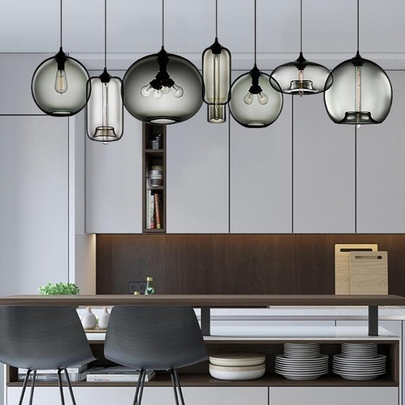 Coloured glass pendant lights For Kitchen Bar Restaurant Lighting (WH-GP-02)