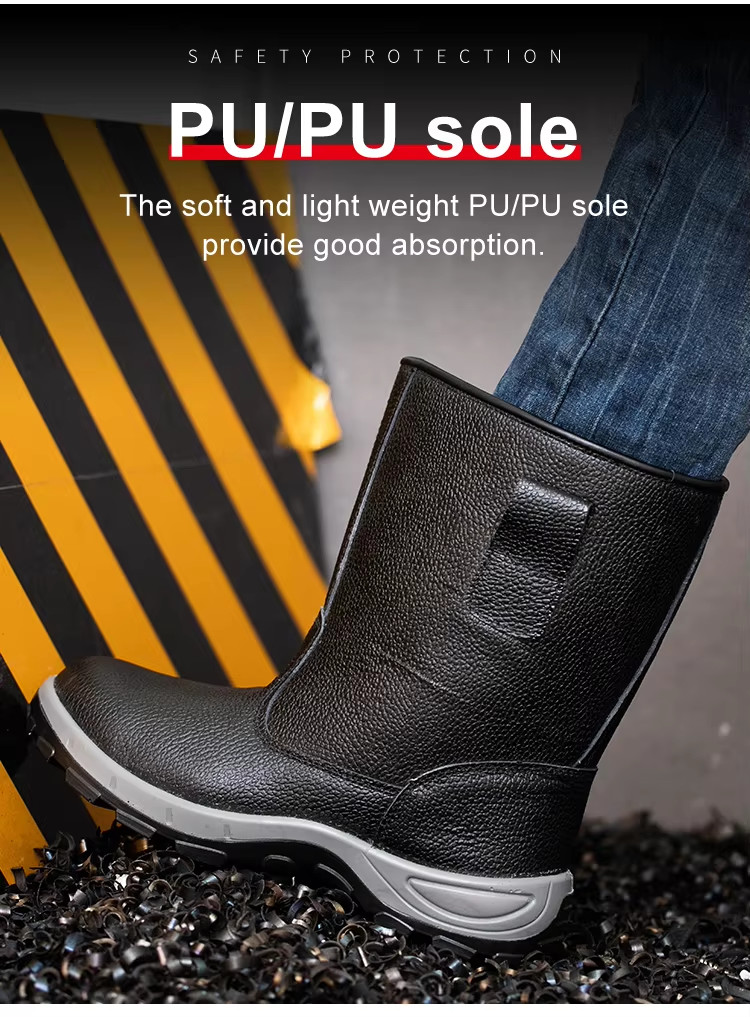 Industrial Leather Safety Shoes For Men Work Boots For Welders