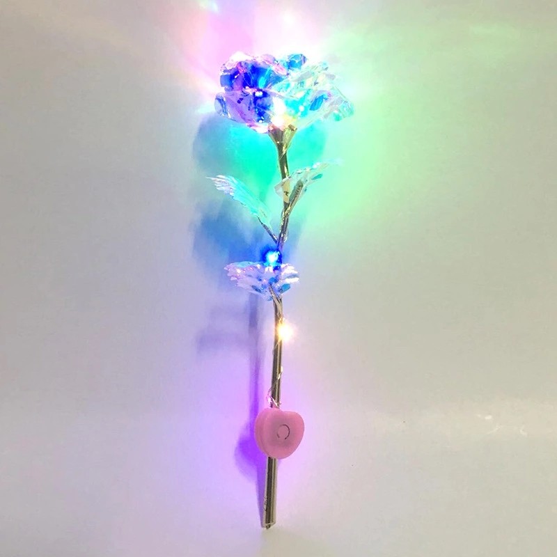 Galaxy Rose 24k Galaxy Rose with LED Light Artificial Galaxy Rose Flower for Valentine's Day Gift