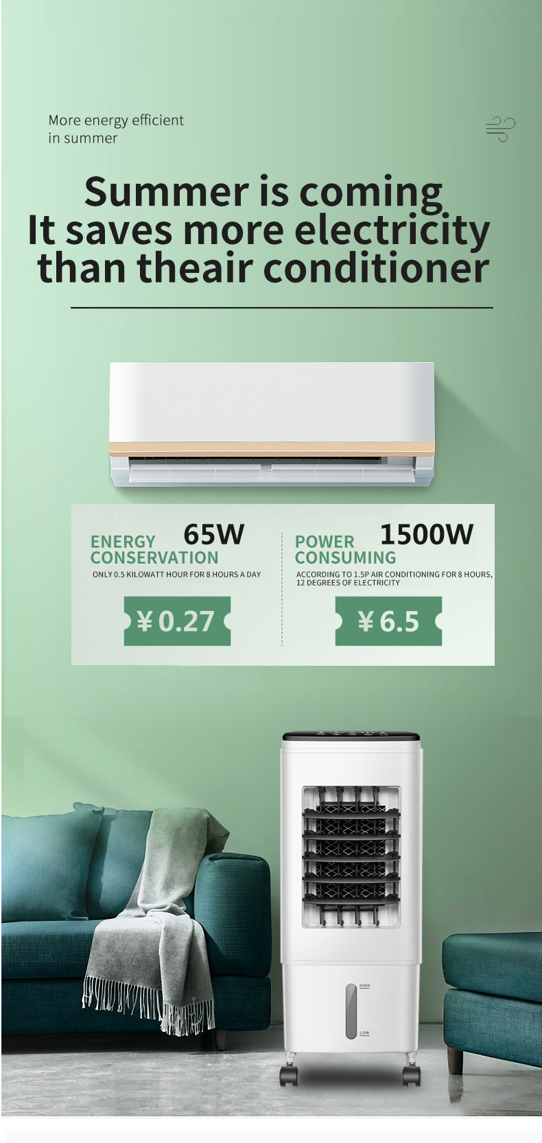 Energy- Bladeless Fan with Water Cooling and Air Conditioning Features EMC Accredited