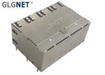 Magnetic 4 Channels 2x4 Stacked 10G RJ45 Connector