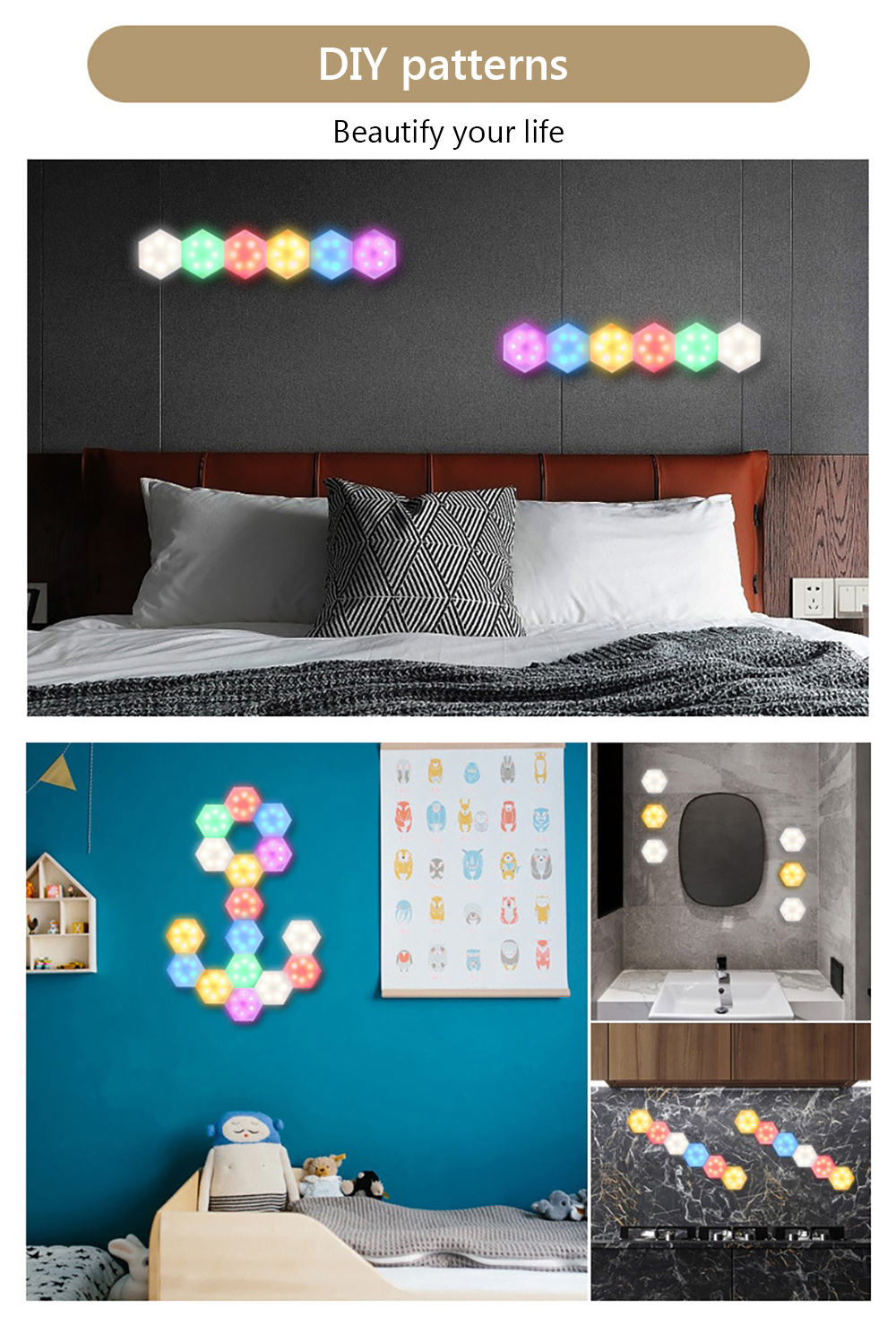 1Watt Remote Control Under Cabinet Light 4000K Honeycomb Wall Lamp
