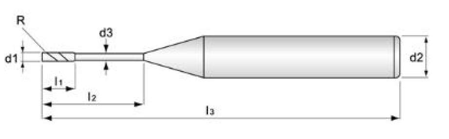 3.0 mm Carbide Cutting Tools Corner Radius Long Neck 0.5 - 0.6 um Ultra Fine Grain Size