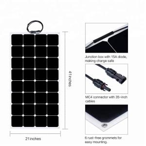 China 32 Cells ETFE Thin Film Flexible Solar Panel 12V/18V Sunpower 100W 110W 6.11A wholesale