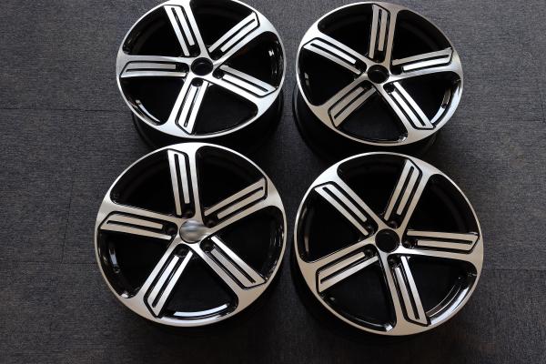 Black 7.5J Chrome Finish Alloy Wheels 5 Spoke 19 Inch Rims Volkswagen Golf 7 VII