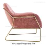 Living Room Velvet Covers Leisure Stainless Steel Single Seater Couch