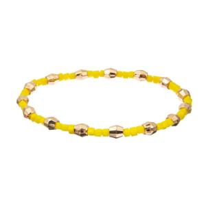 China KC Handmade Stretchy Crystal Bracelets , Yellow Seed Bead Stretch Bracelets wholesale