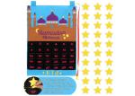 Wall Hanging Felt Holiday Decorations 30 Days Countdown Eid Mubarak Blue