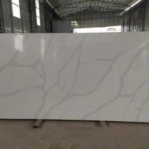 China Fish Belly White Artificial Quartz Stone With Flat / Eased Edge wholesale