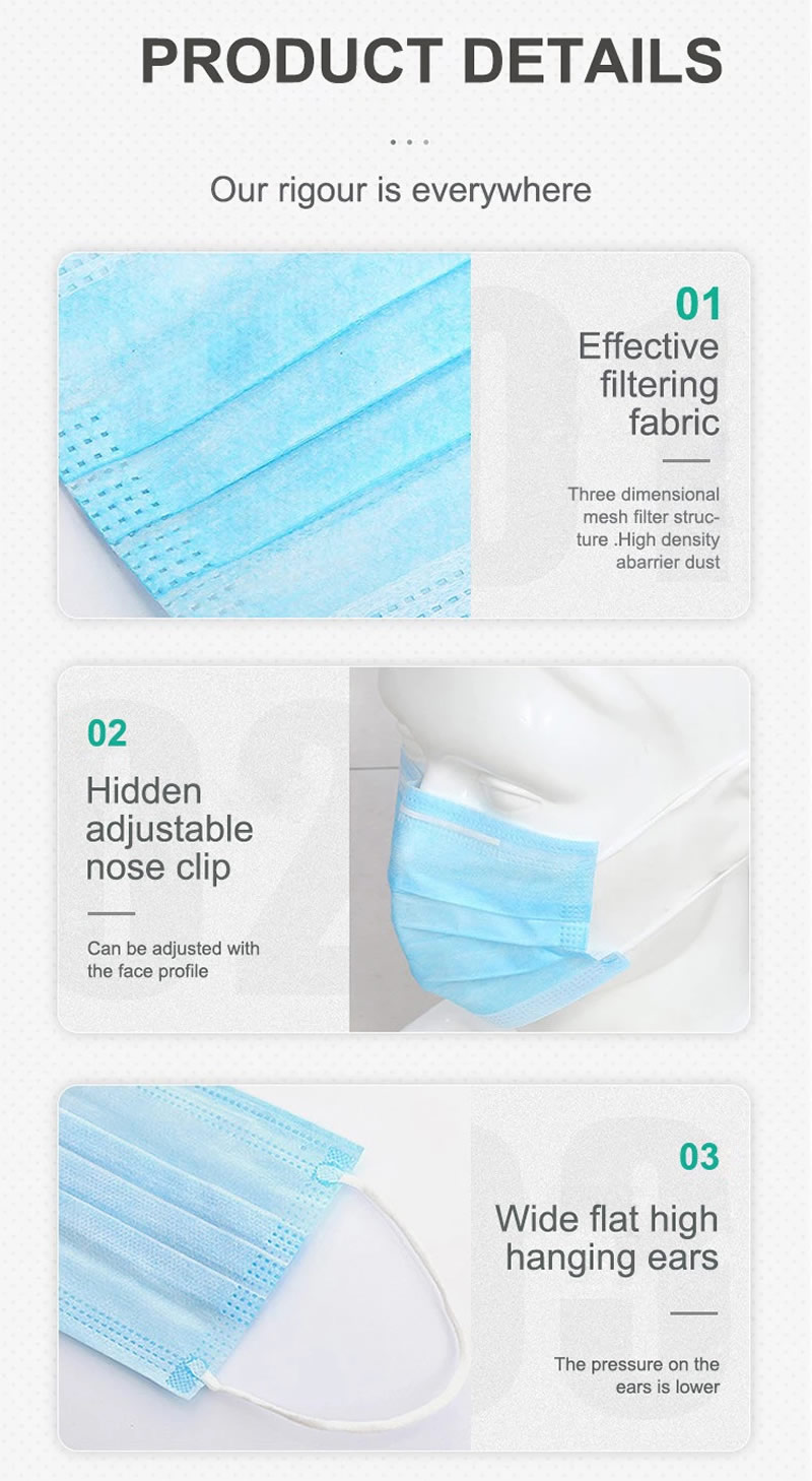 Disposable children face mask melting spray non-woven fabric anti-ash barrier mask breathable three layers for children 