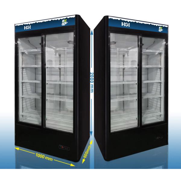 600L 1m Shop Drinks Commercial Cooler Two Door Glass Display Fridge Antibacterial