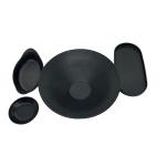 Restaurant Melamine Ramen Bowls Black Matte Round Jar Shape 10''