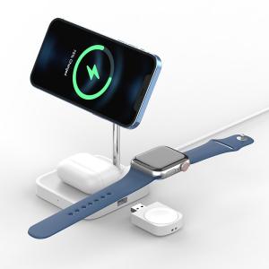 China Qi 15W 2 In 1 Wireless Charging Stand Magnetic Fast Charger Station wholesale