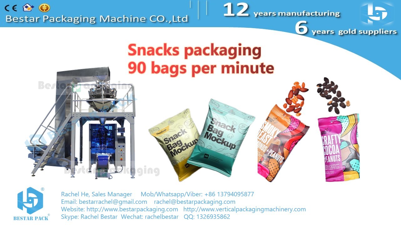 Automatic granules pouch packaging machine with 14 heads weigher teflon treatment BSTV-450AZ