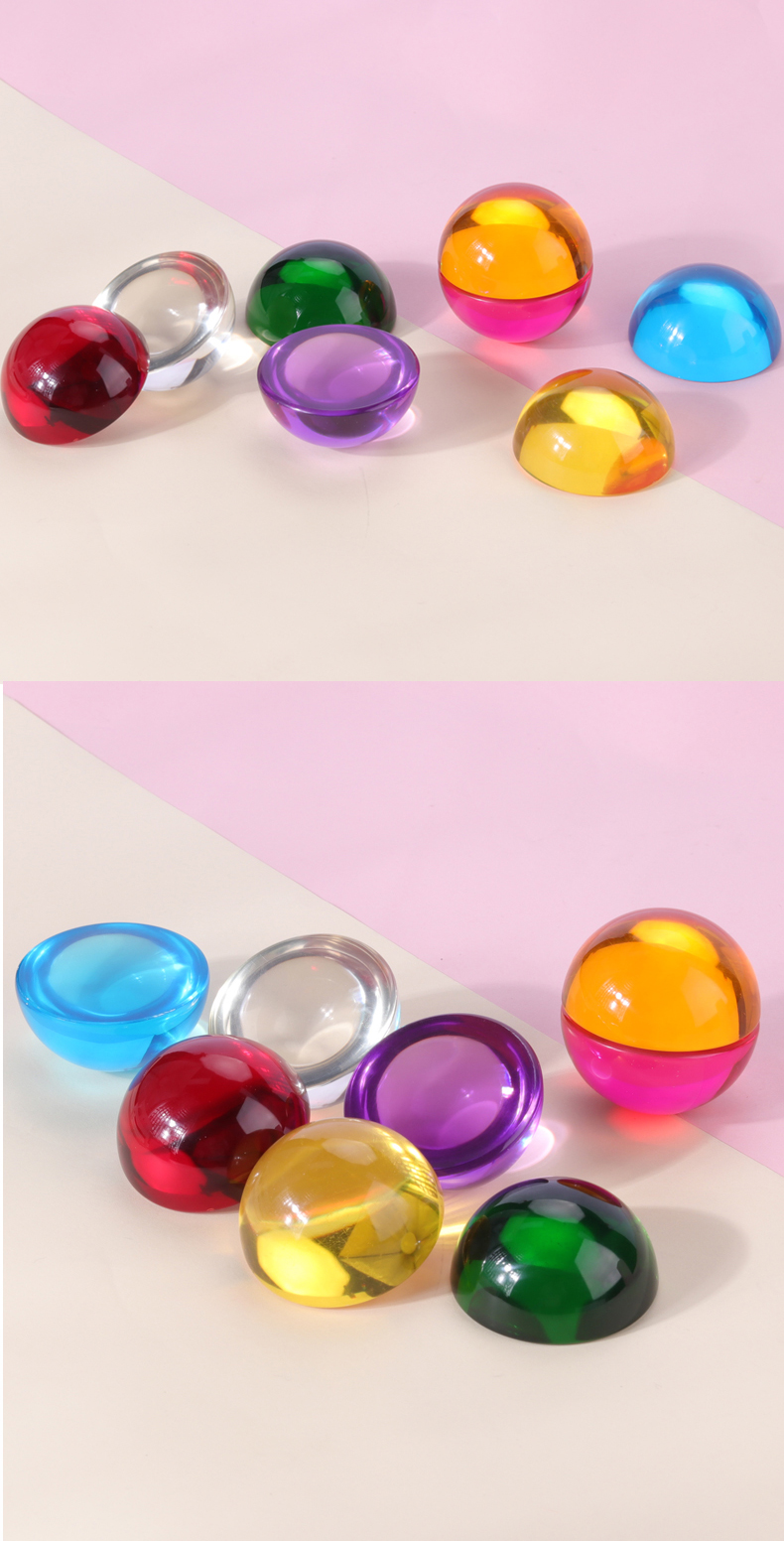 Half Round Resin Ball 50mm Acrylic Style For Kids
