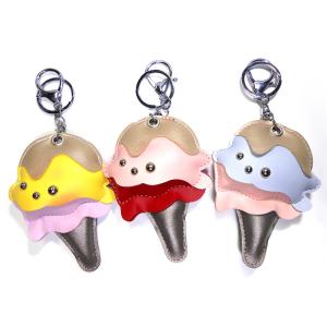 China Custom Ice Cream Promotional Leather Keyrings ROHS Approved wholesale