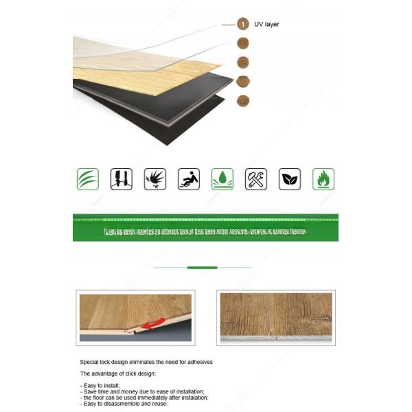 ISO9001/CE Certified 4mm 5.5mm Rigid SPC Uniclick Flooring Tile for Modern Design